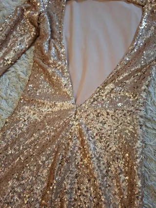 Vestido lentejuelas dorado talla XS