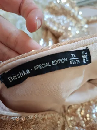 Vestido lentejuelas dorado talla XS