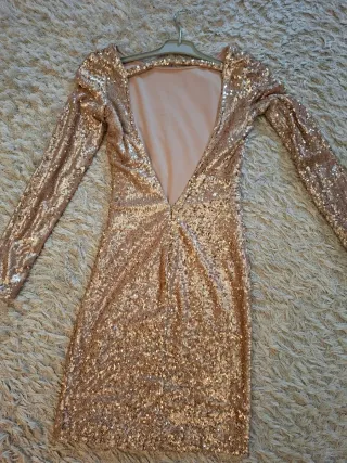 Vestido lentejuelas dorado talla XS