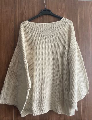Jersey Bershka punto oversize beige