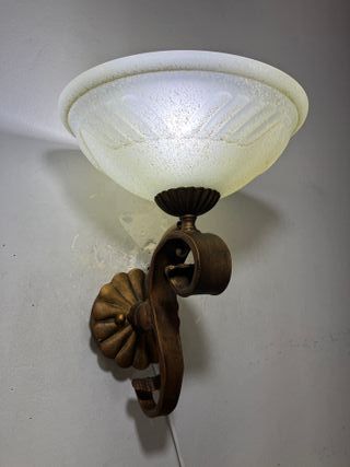 Lampada parete metallo marrone/vetro anticato