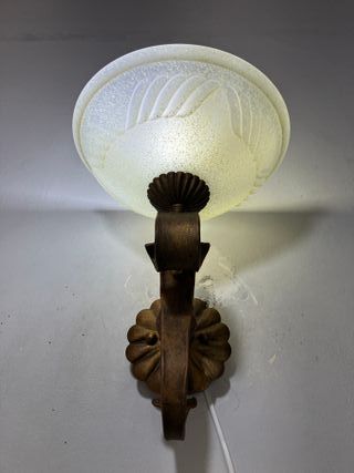 Lampada parete metallo marrone/vetro anticato