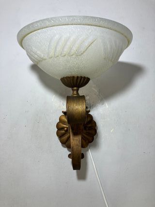 Lampada parete metallo marrone/vetro anticato