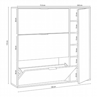 Zapatero Recibidor 4 Puertas. Roble Canadian/Blan