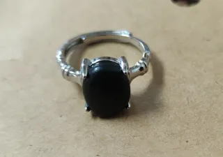 Anillo Shungita Baño Plata Ajustable