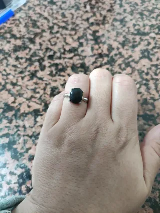 Anillo Shungita Baño Plata Ajustable