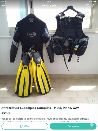 Muta ROFOS subacquea + GAV Mares + Pinne Marex