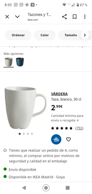 Tazas mug IKEA azules a estrenar