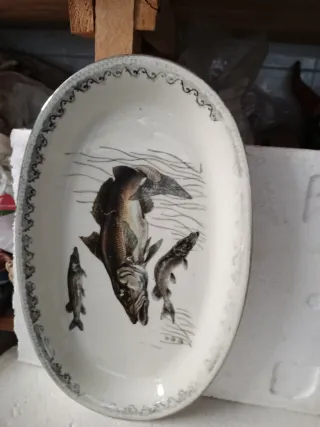 Piatto ovale da portata con pesci