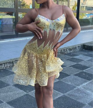 Abito da ballo latino americano oro