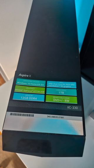PC Sobremesa Acer Aspire XC-330 Negro/Plata
