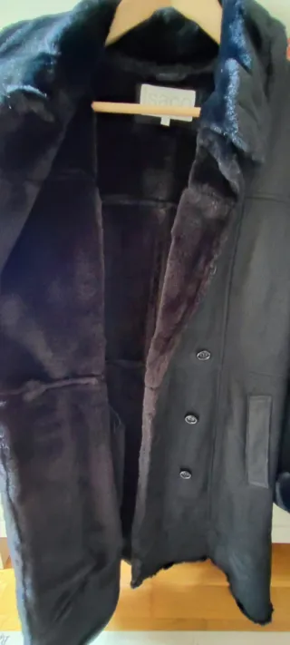 Abrigo Piel Vuelta Negro Talla Única