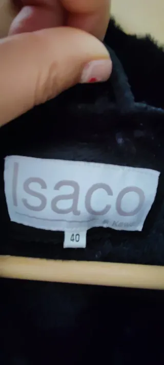 Abrigo Piel Vuelta Negro Talla Única