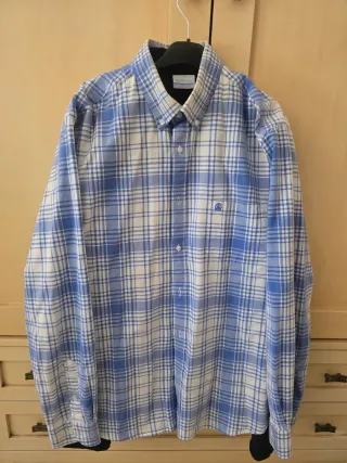 Camisa Cortefiel cuadros azul y blanco