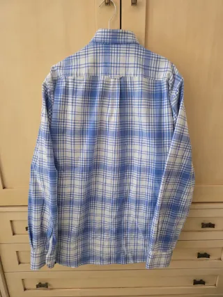 Camisa Cortefiel cuadros azul y blanco