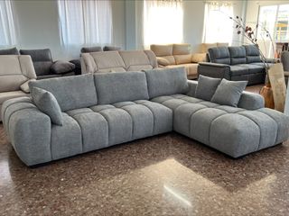 Sofá chaise longue gris cómodo - envío gratis