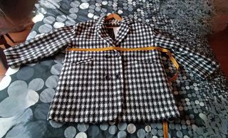 Chaquetón Pata de Gallo Blanco y Negro