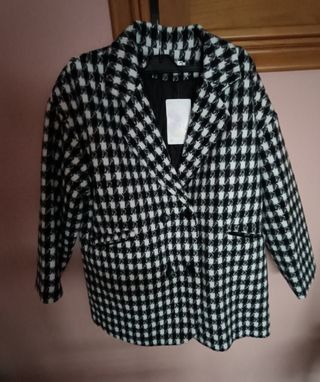 Chaquetón Pata de Gallo Blanco y Negro