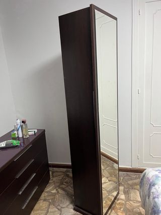 Mesita de noche madera y cristal