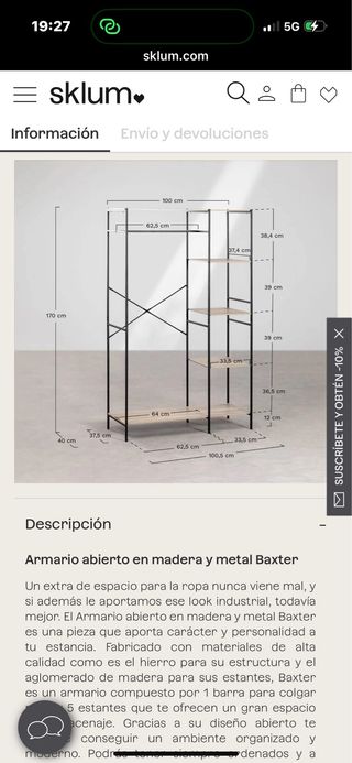 Estantería Armario Abierto Sklum