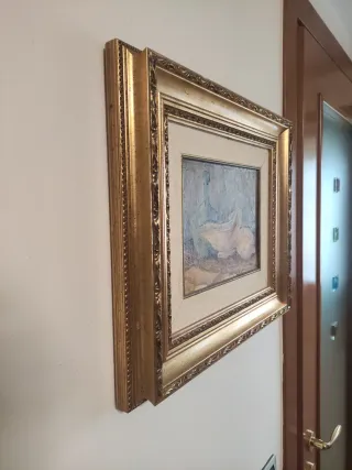 Quadro natura morta con limone e bottiglia