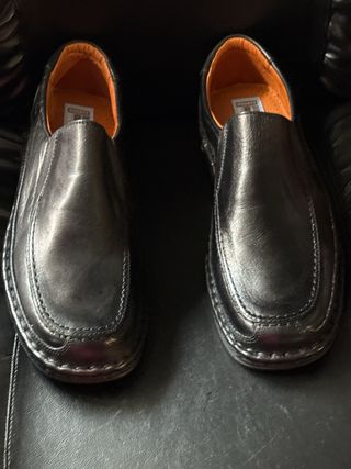 Zapatos de cuero negros unisex talla 41