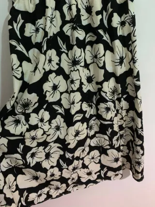 Falda larga estampada flores