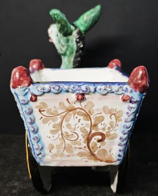 Grande asino con carretto – Ceramica Cava