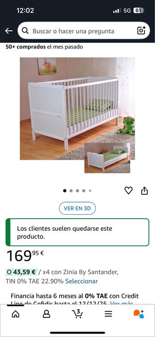 Cuna de bebé blanca