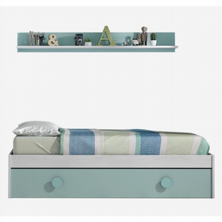 Cama Juvenil Nido. Blanco Alpes/Verde Acqua