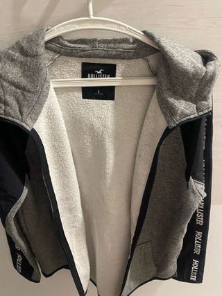 Chaqueta Hollister gris cremallera S