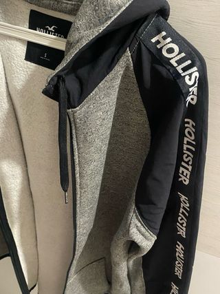 Chaqueta Hollister gris cremallera S