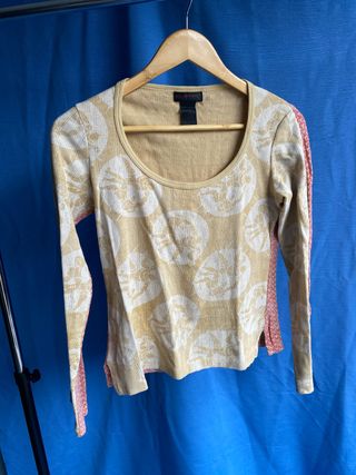 Camiseta Custo Barcelona manga larga beige/rosa T.