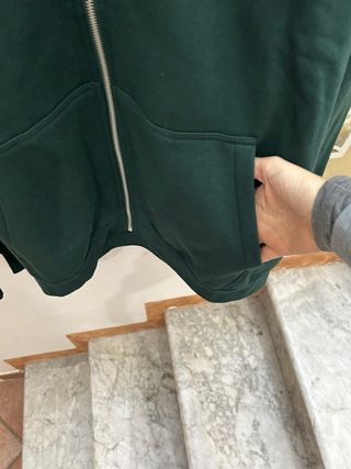 Felpa con cappuccio e zip verde 4XL