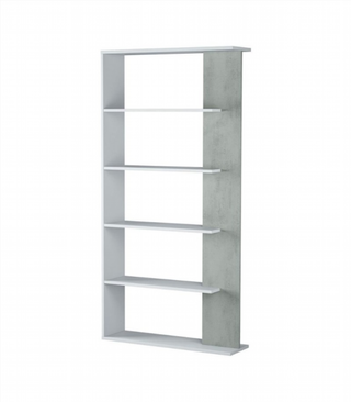 Estantería 5 Baldas. Blanco Artik/Cemento