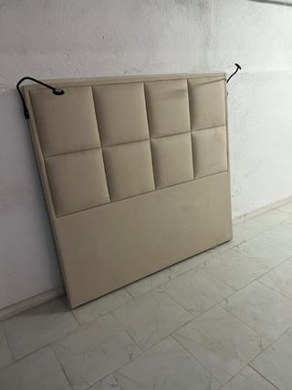 CABECERO TAPIZADO BEIG LUCES 160x150