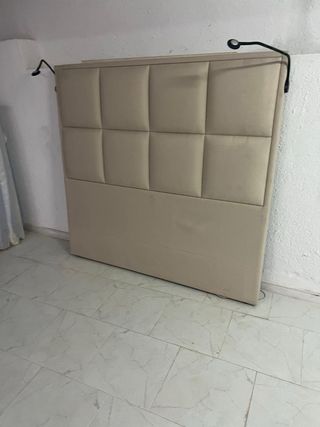 CABECERO TAPIZADO BEIG LUCES 160x150