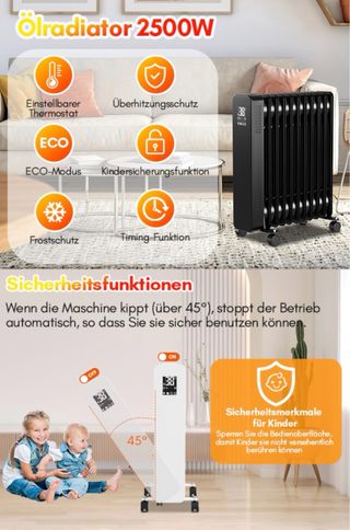 Radiador Aceite 2500W con Wifi y Mando a distancid