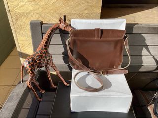 Bolso piel marrón chocolate