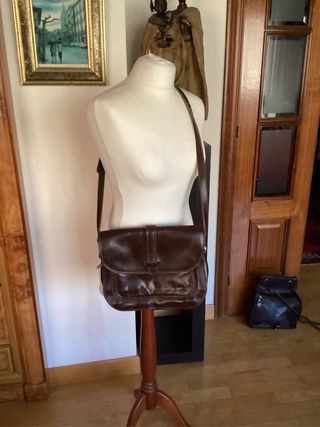 Bolso piel marrón chocolate