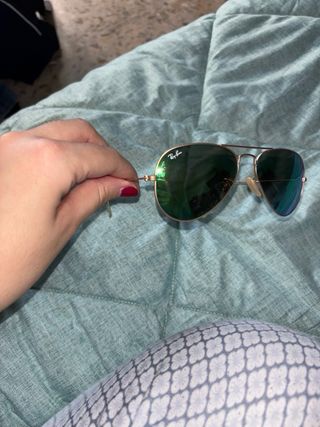Gafas Ray-Ban Aviator Doradas Verdes