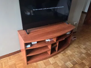 Tavolo TV + 2 Vetrine Soggiorno in Legno e Vetro