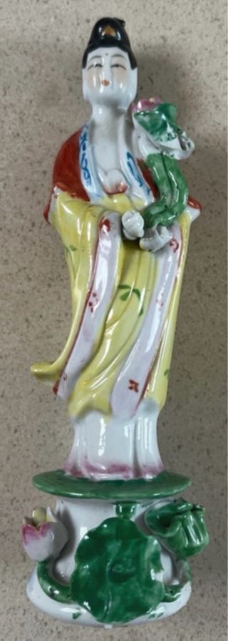 Estátua Deusa Guanyin Porcelana com mão removível