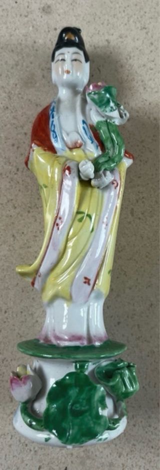 Estátua Deusa Guanyin Porcelana com mão removível