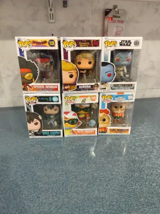 Lote 6 Funkos Spider-Woman, Aurora, Thrawn, Mina,