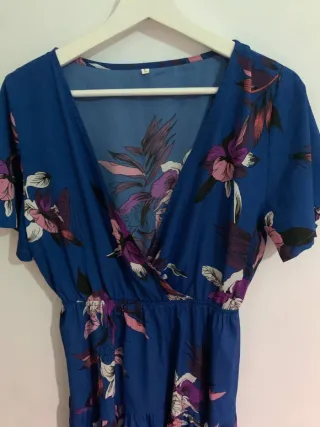 Vestido azul floral talla L