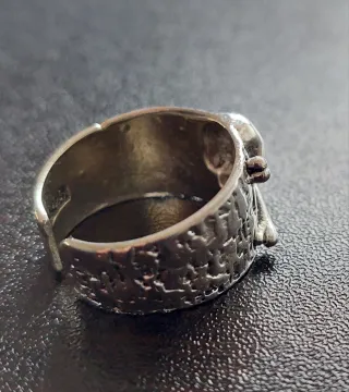 Anillo Plata 925 Calavera y Huesos Cruzados