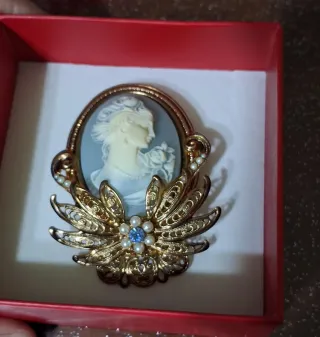 Spilla Cameo Vintage Dama Floreale