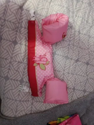 Chaleco flotador piscina bebé rosa