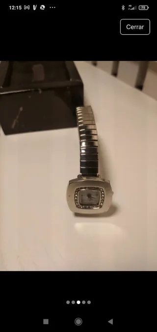 Reloj Steltman minimalista mujer plata y blanco